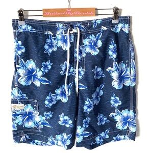 Mens Chaps Adriatic Floral Swimming Shorts Trunks, Size M